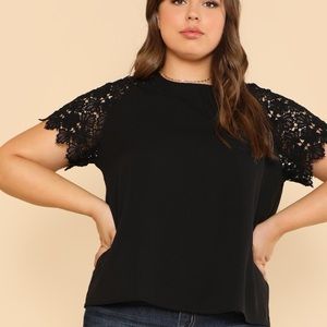 *Make offer!* Shein Black Lace Work Shirt